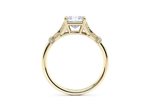 Jasmine Vintage Yellow Gold 18k Princess Engagement Ring