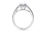 Kew Halo Platinum Princess Engagement Ring