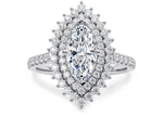Berkeley Halo Platinum Marquise Engagement Ring