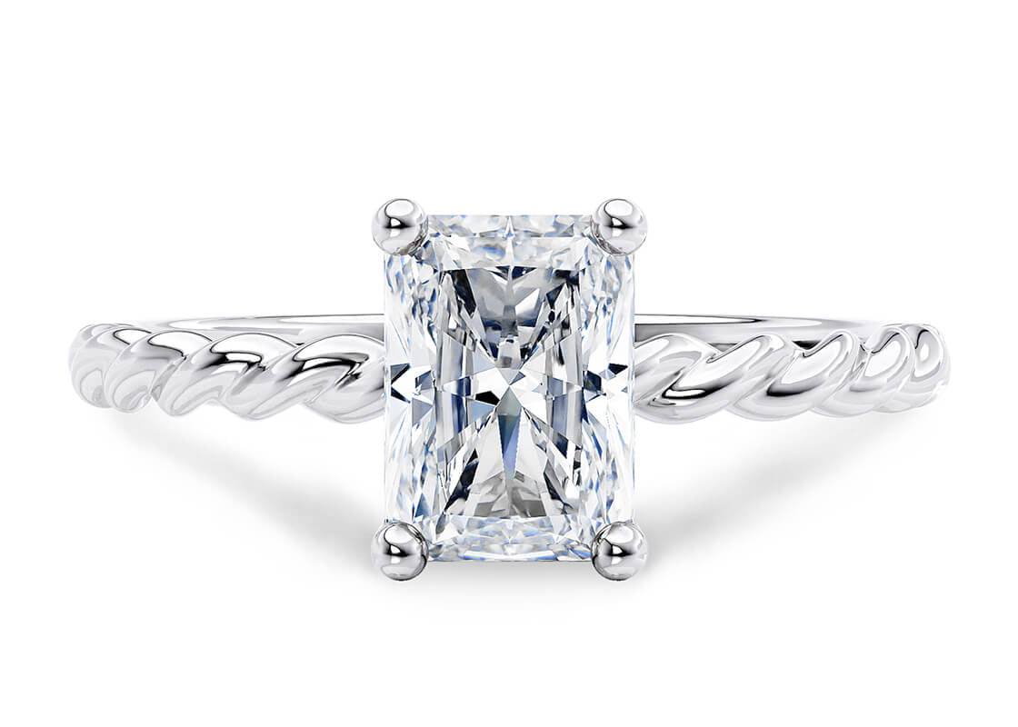 Ascot Solitaire Platinum Radiant Engagement Ring