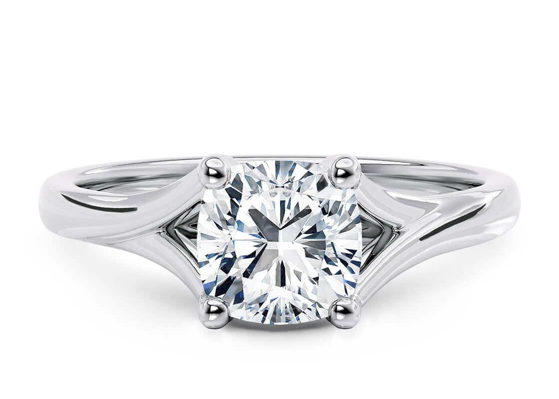 Hanover Solitaire White Gold 18k Cushion Engagement Ring