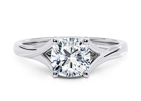 Hanover Solitaire Platinum Cushion Engagement Ring