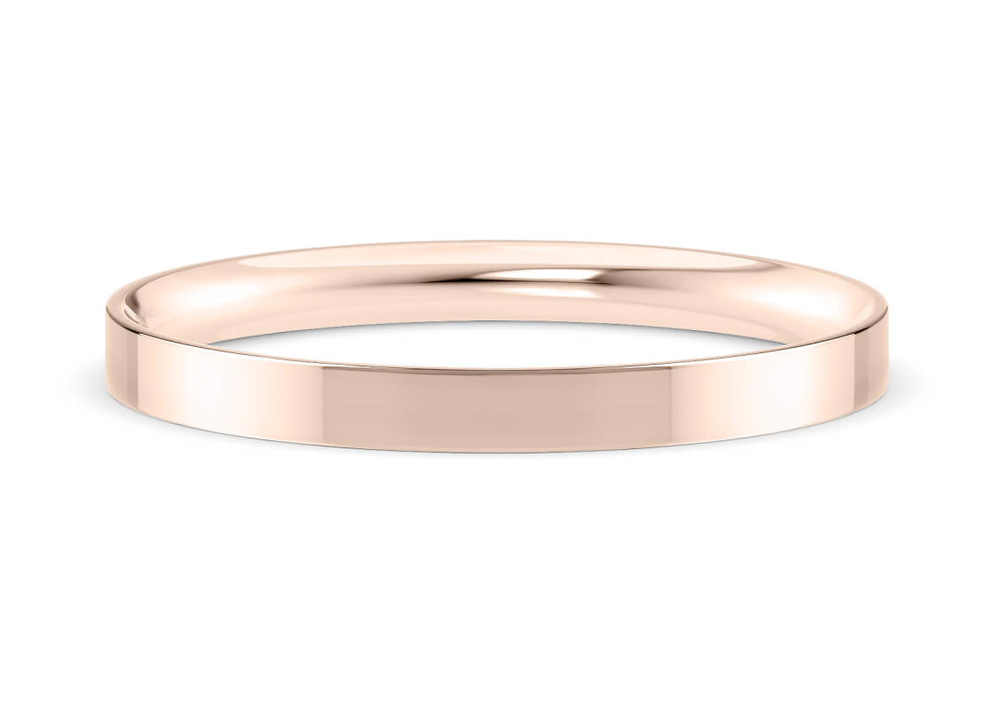 Flat Court Rose Gold 18k Wedding Band