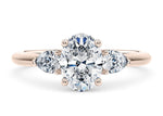 Florence Trilogy Rose Gold 18k Oval Engagement Ring