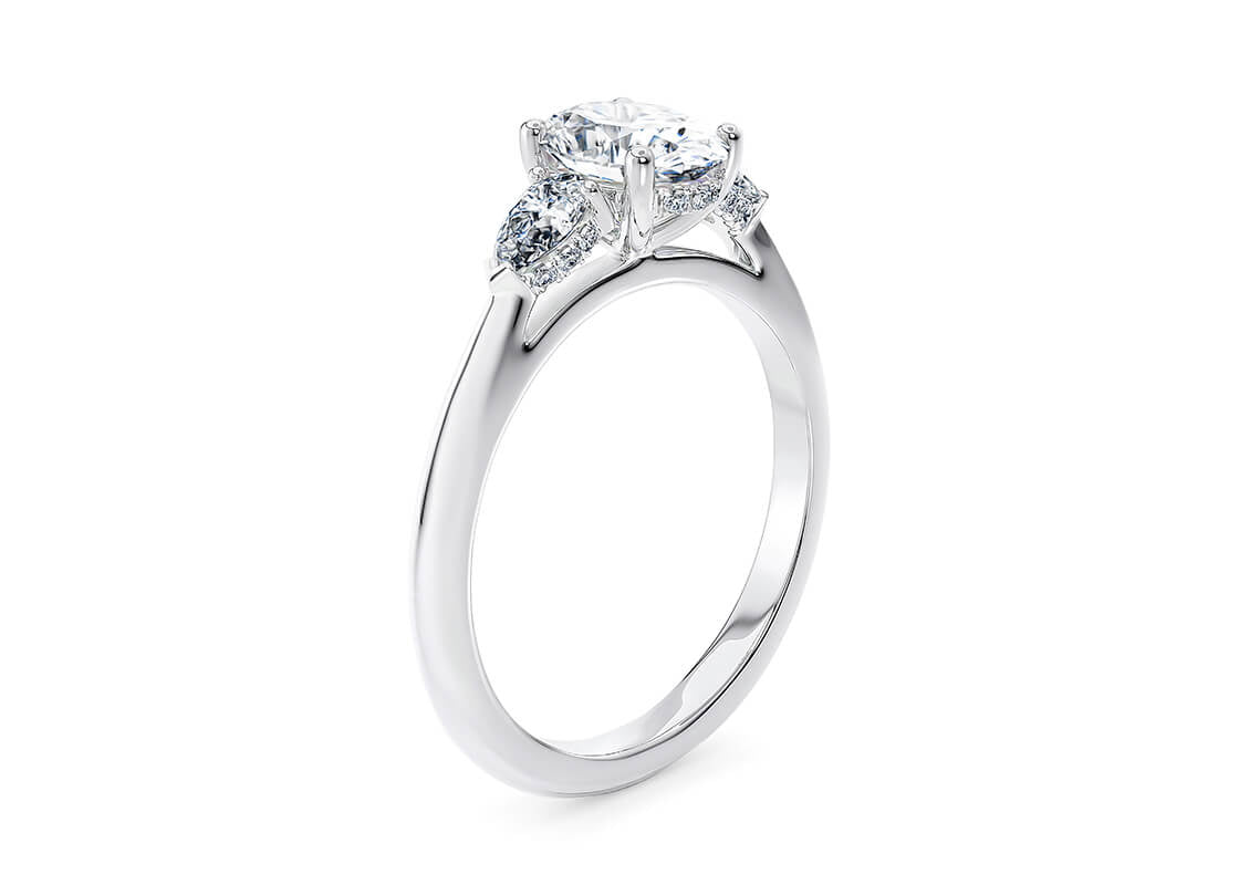 Florence Trilogy Platinum Oval Engagement Ring