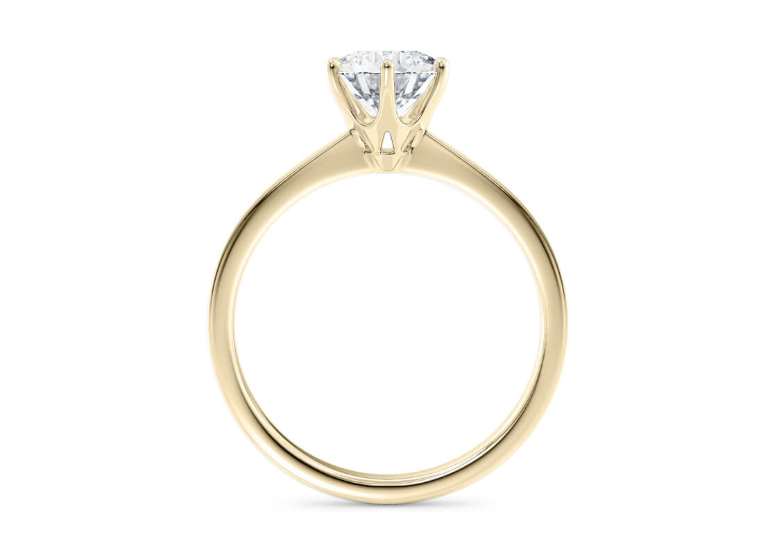 Grace Solitaire Yellow Gold 18k Round Engagement Ring