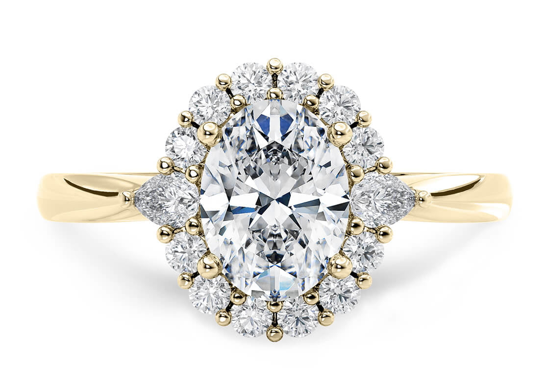 Hampstead Halo Yellow Gold 18k Oval Engagement Ring