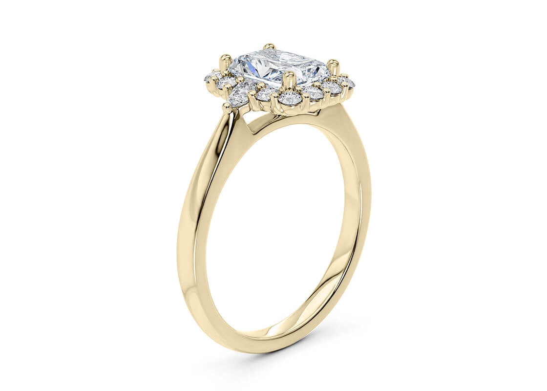 Hampstead Halo Yellow Gold 18k Radiant Engagement Ring