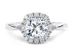 Hampstead Halo Platinum Cushion Engagement Ring
