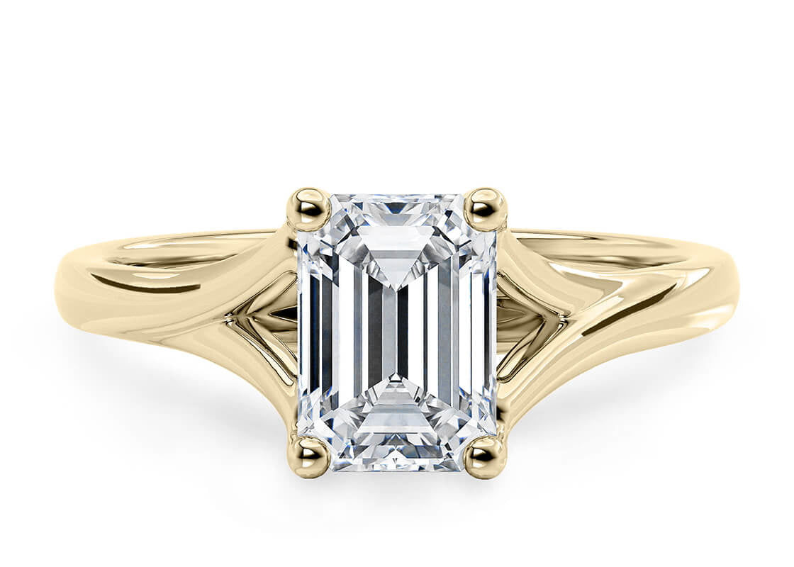 Hanover Solitaire Yellow Gold 18k Emerald Engagement Ring