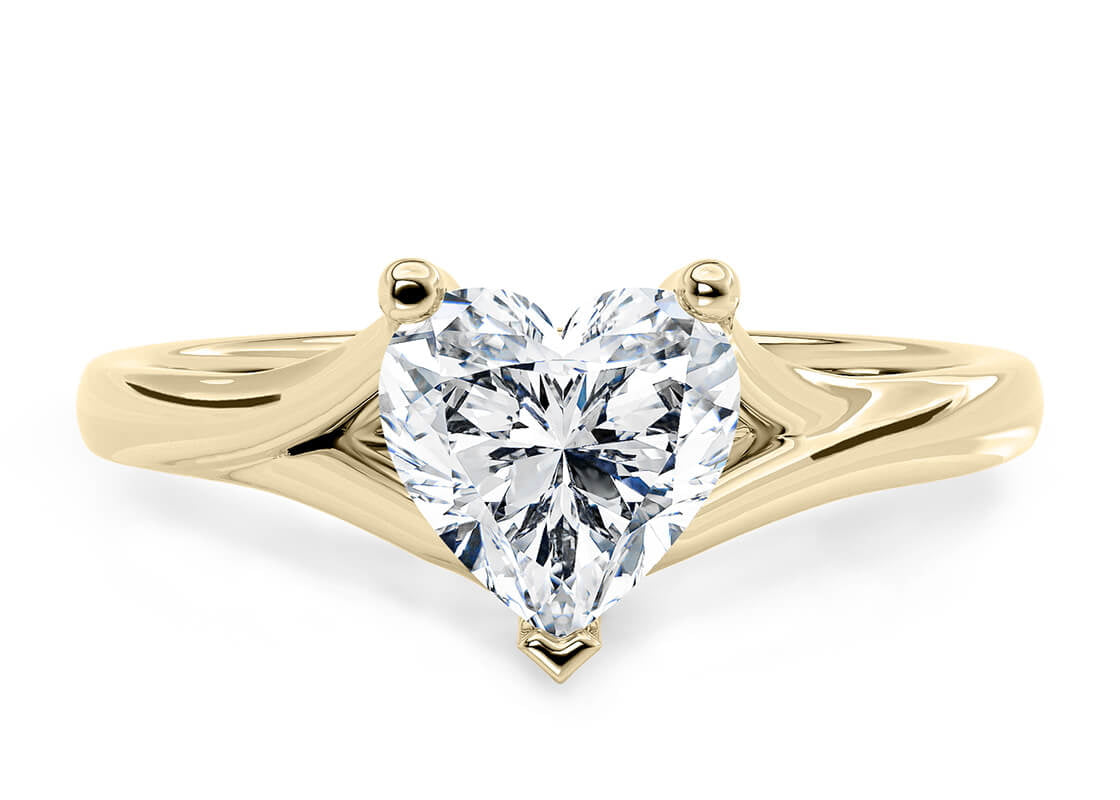 Hanover Solitaire Yellow Gold 18k Heart Engagement Ring