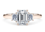 Imperia Trilogy Rose Gold 18k Emerald Engagement Ring