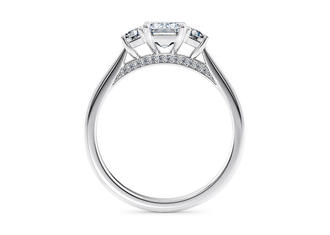 Imperia Trilogy Platinum Emerald Engagement Ring
