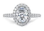 Isabella Halo Platinum Oval Engagement Ring
