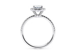 Isabella Halo Platinum Oval Engagement Ring