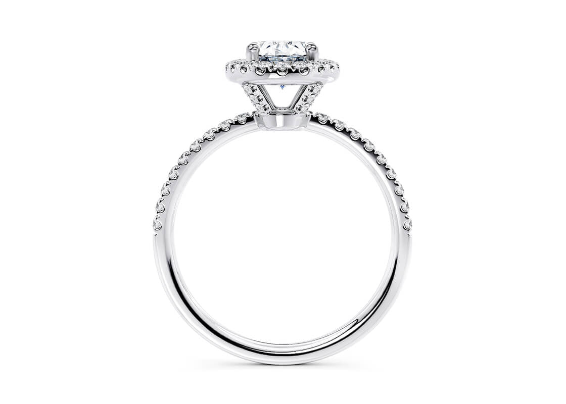 Isabella Halo Platinum Oval Engagement Ring