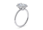 Isabella Halo Platinum Radiant Engagement Ring