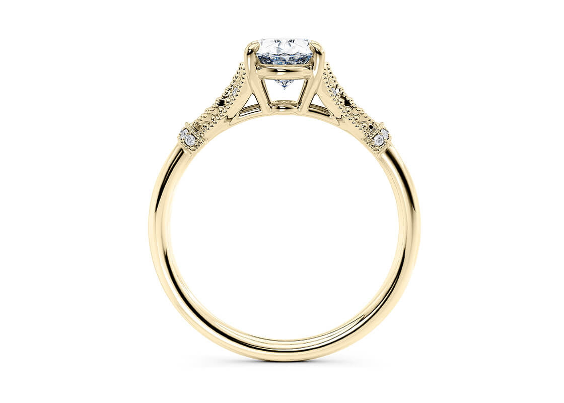 Jasmine Vintage Yellow Gold 18k Oval Engagement Ring