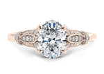 Jasmine Vintage Rose Gold 18k Oval Engagement Ring