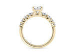 Lyra Diamond Band Yellow Gold 18k Round Engagement Ring