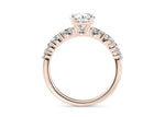 Lyra Diamond Band Rose Gold 18k Round Engagement Ring