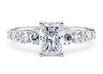 Lyra Diamond Band Platinum Radiant Engagement Ring