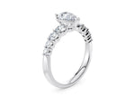Lyra Diamond Band Platinum Pear Engagement Ring