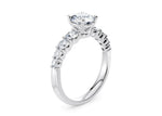 Lyra Diamond Band Platinum Round Engagement Ring