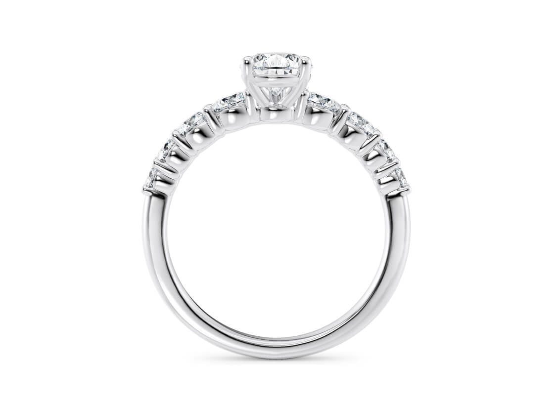 Lyra Diamond Band Platinum Pear Engagement Ring
