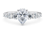 Lyra Diamond Band Platinum Pear Engagement Ring