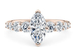 Lyra Diamond Band Rose Gold 18k Marquise Engagement Ring