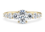 Lyra Diamond Band Yellow Gold 18k Oval Engagement Ring