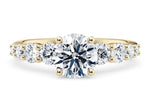 Lyra Diamond Band Yellow Gold 18k Round Engagement Ring