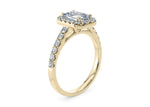 Medici Halo Yellow Gold 18k Emerald Engagement Ring
