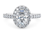 Medici Halo Platinum Oval Engagement Ring