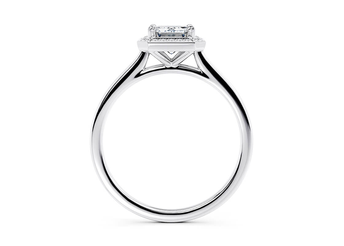 Minerva Halo Platinum Emerald Engagement Ring