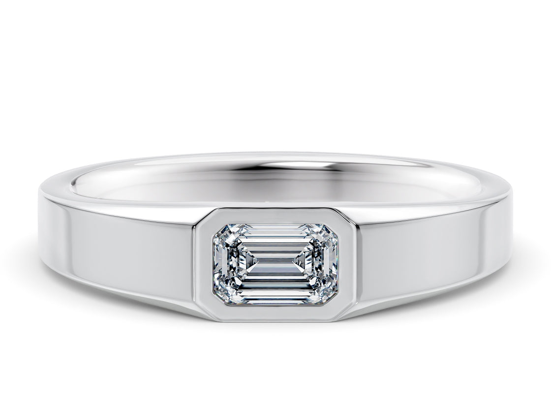 Olympus Emerald White Gold 18k Wedding Band