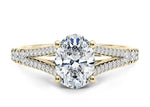 Oxford Diamond Band Yellow Gold 18k Oval Engagement Ring