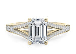 Oxford Diamond Band Yellow Gold 18k Emerald Engagement Ring