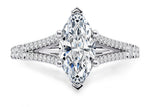 Oxford Diamond Band Platinum Marquise Engagement Ring