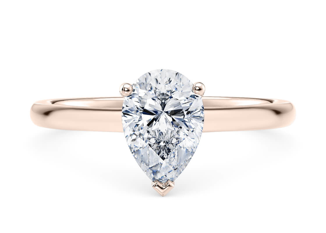 Paloma Solitaire Rose Gold 18k Pear Engagement Ring