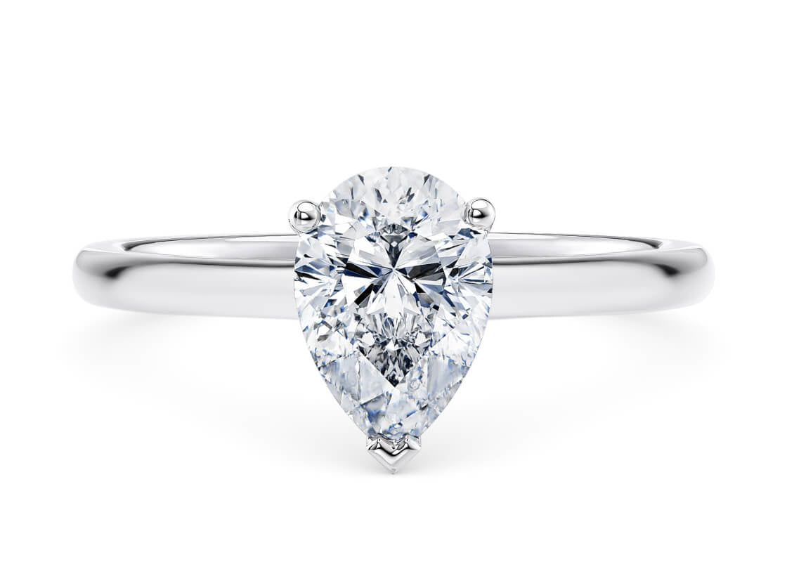Paloma Solitaire Platinum Pear Engagement Ring
