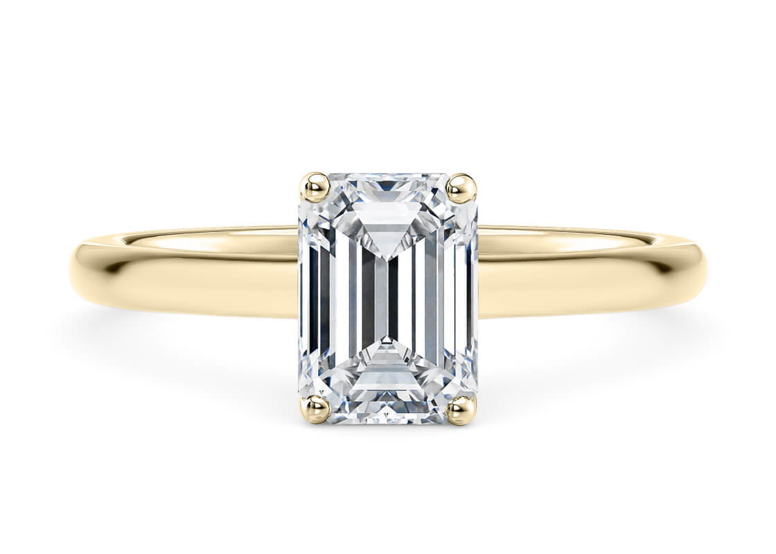 Paloma Solitaire Yellow Gold 18k Emerald Engagement Ring