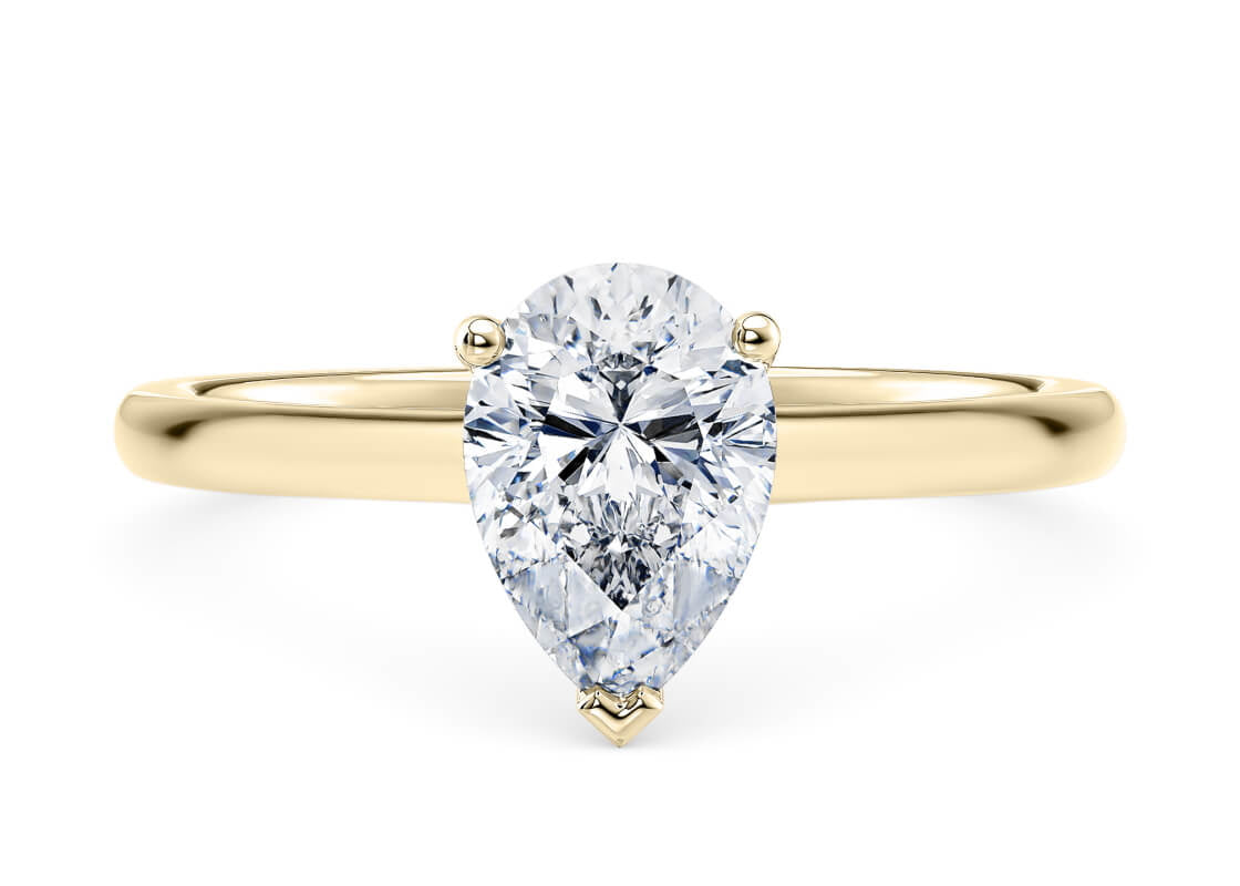 Paloma Solitaire Yellow Gold 18k Pear Engagement Ring