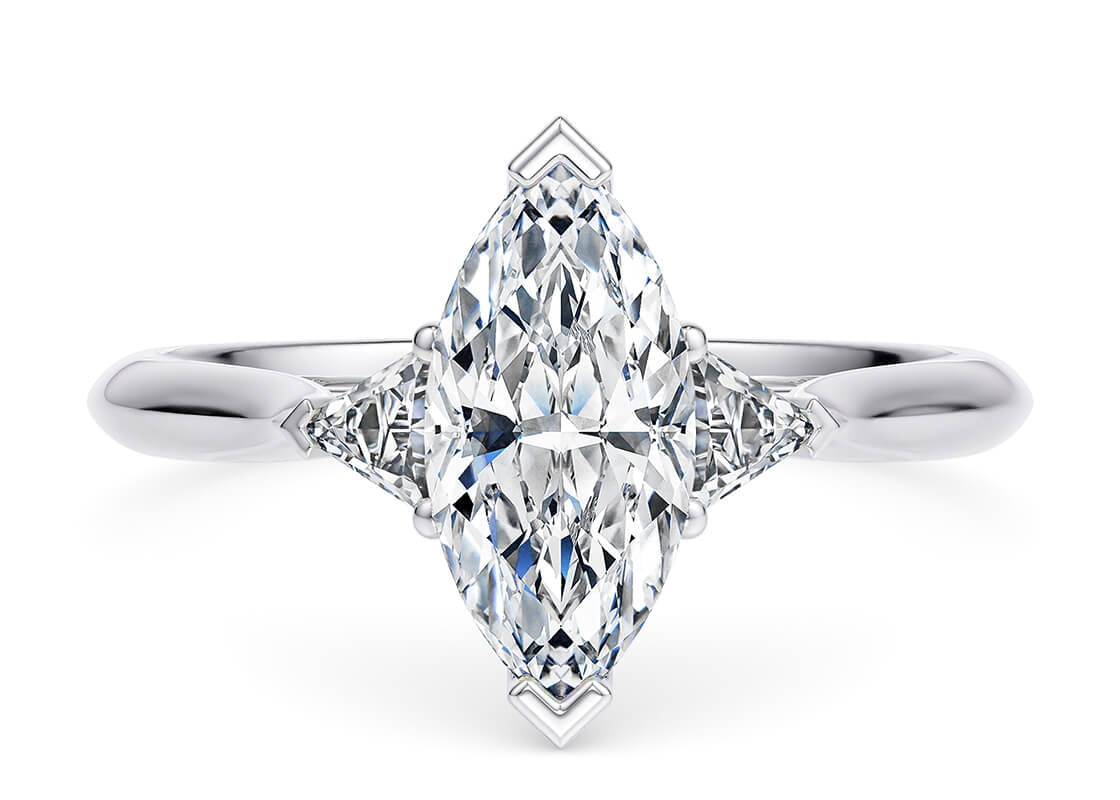 Paris Trilogy Platinum Marquise Engagement Ring