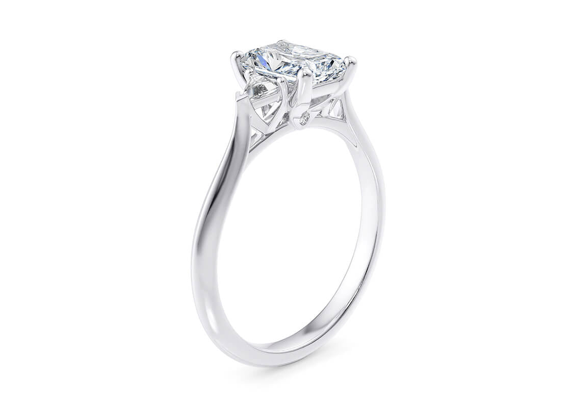 Paris Trilogy Platinum Radiant Engagement Ring