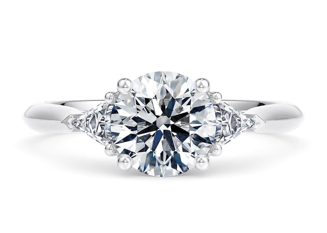 Paris Trilogy Platinum Round Engagement Ring