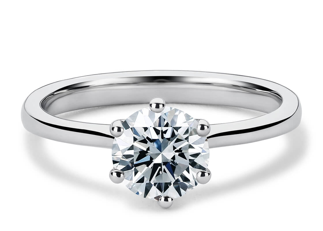 Principessa Solitaire Platinum Round Engagement Ring