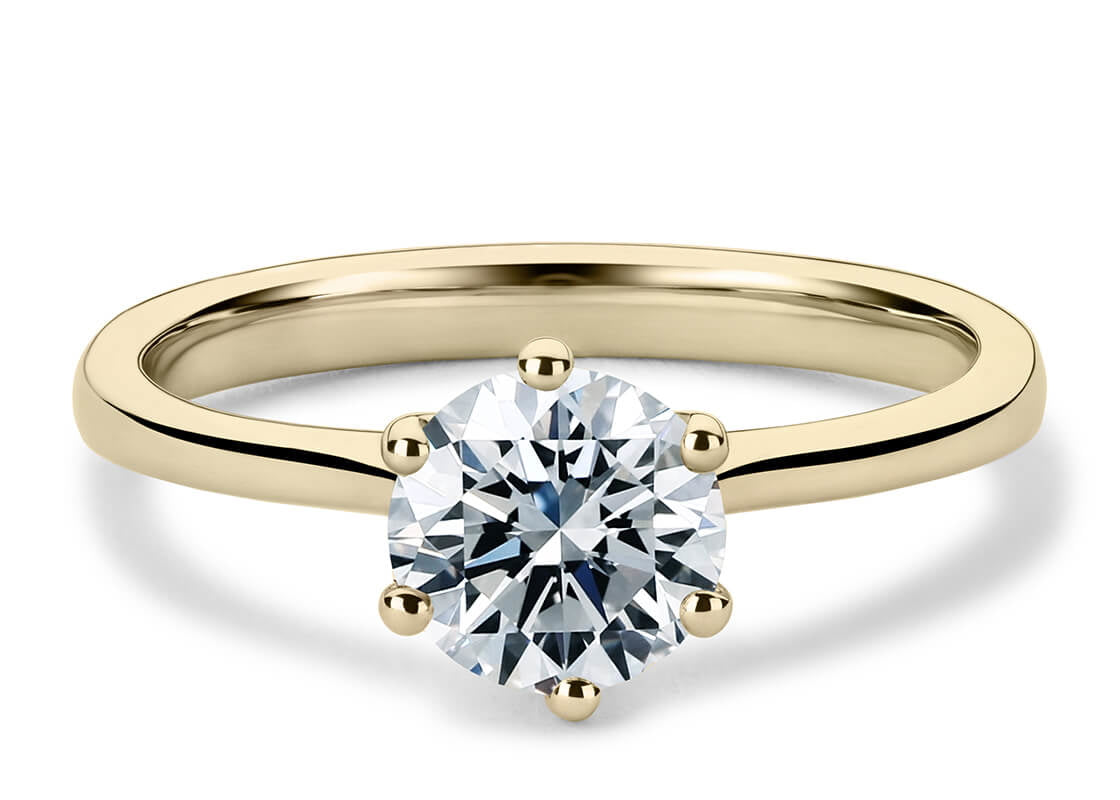 Principessa Solitaire Yellow Gold 18k Round Engagement Ring
