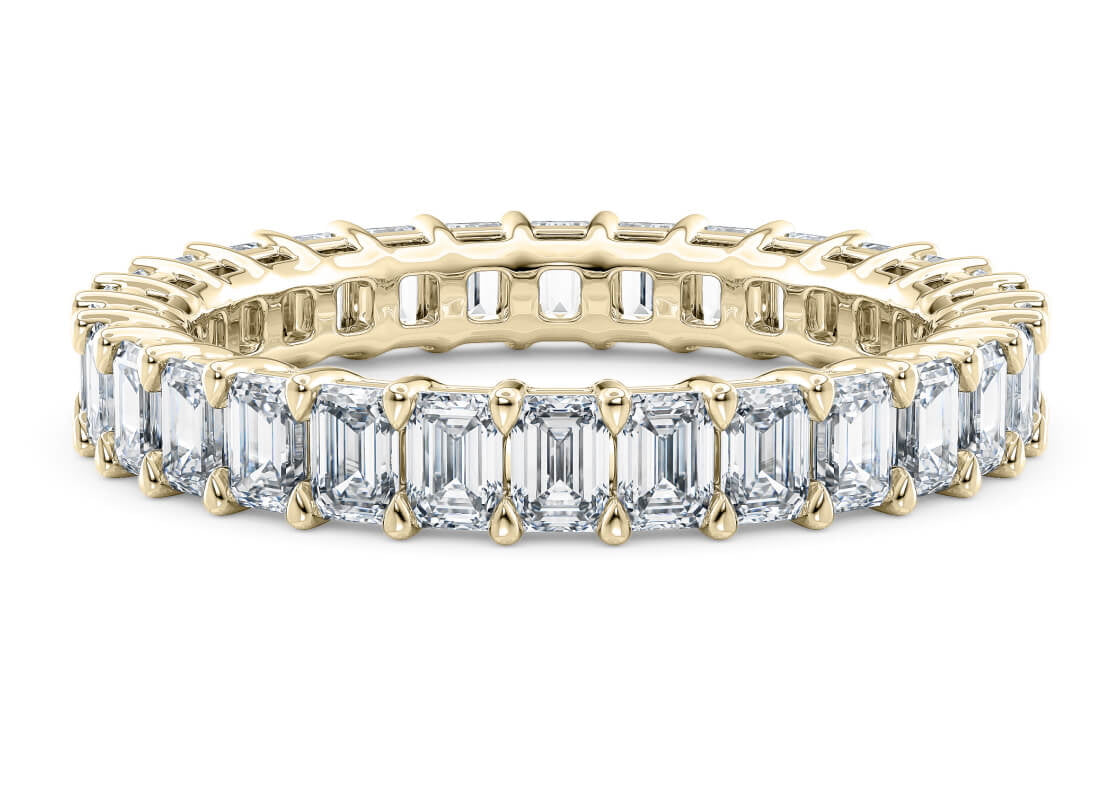 Regent Emerald Full Set Yellow Gold 18k Lab Grown Eternity Ring